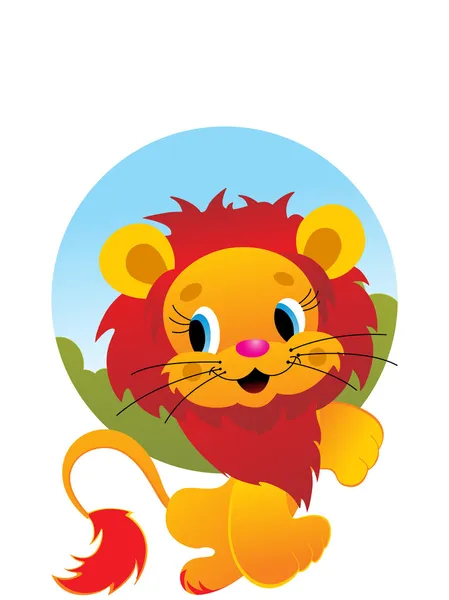 Fondo de pantalla de león lindo — Archivo Imágenes Vectoriales
