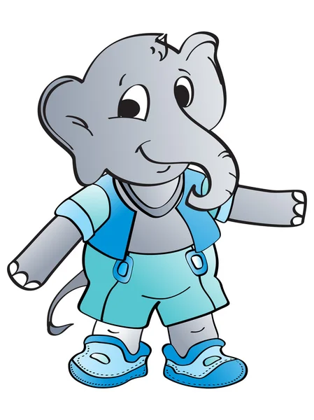 Grey elephant illustration — Stock Vector
