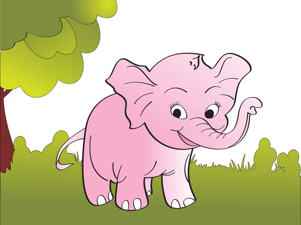 Mignon grand fond d'éléphant — Image vectorielle