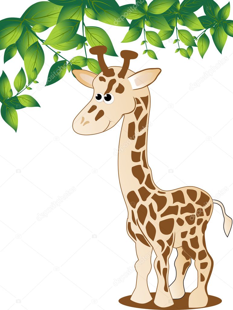 Safari Giraffe Vector Illustration Stock Illustration by ...
