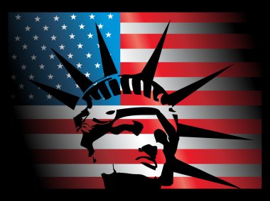 Statue of liberty with background clipart