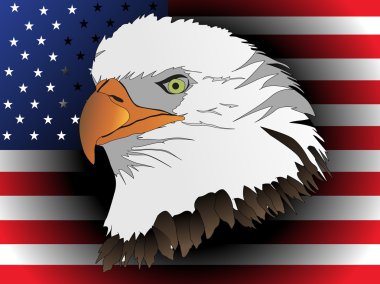 American eagles head with flag clipart