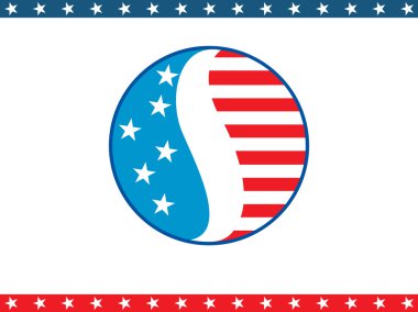 Us background with circle, star clipart