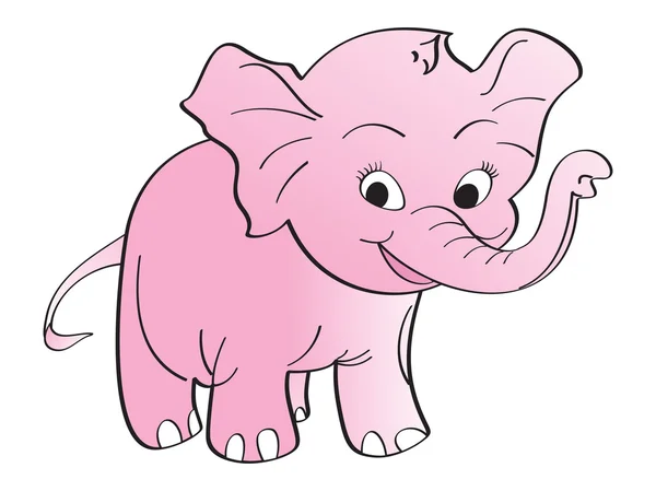 Elefante rosa vetor — Vetor de Stock
