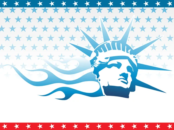 Us background with liberty face — Stock Vector