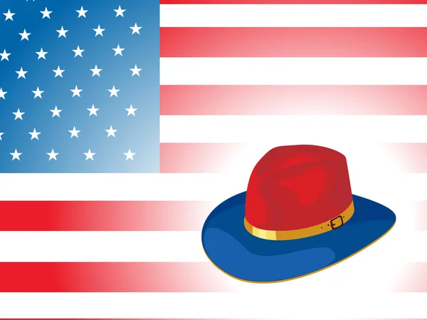 Vector us flag background with hat — Stock Vector