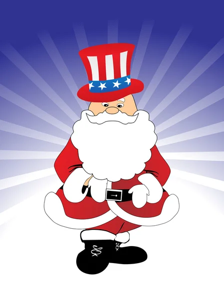 Papai Noel com fundo de raio azul —  Vetores de Stock