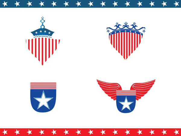 Escudo americano com estrelas e listras — Vetor de Stock