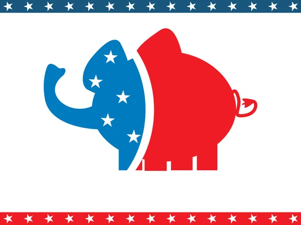美国背景与大象 — 图库矢量图片