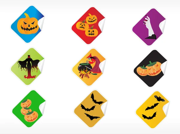 Abstract halloween sticker series set6 — Stock Vector