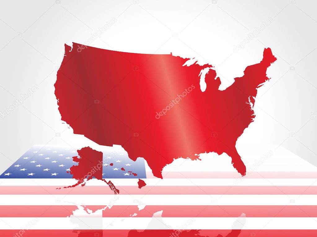 Vector america flag map