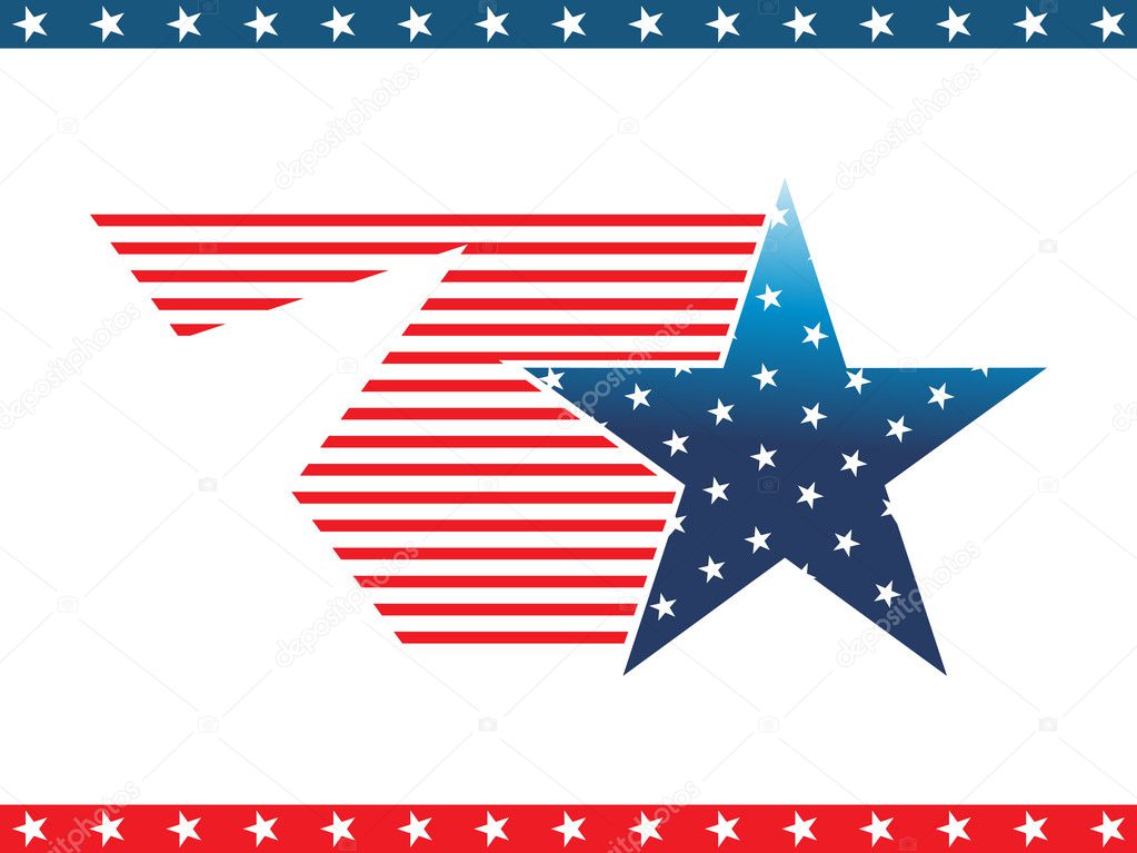 Isolated blue star with us flag