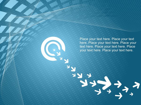 Abstract blue wave with arrowhead