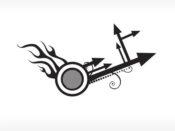Arrow with fire, vector illustration — Stock Vector