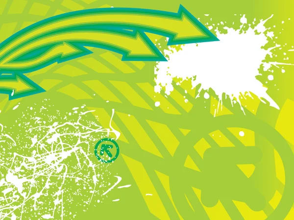 Pfeile und Grunge Green Illustration — Stockvektor