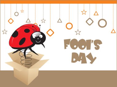 Cardboard box with bug on spring clipart