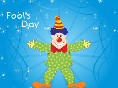 Blue stripes, rays background with joker clipart