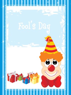 Background with gift and cartoon clipart