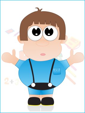 Cute boy with background clipart