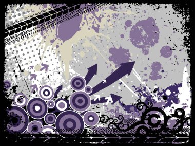 Grungy background with arrow, circle clipart