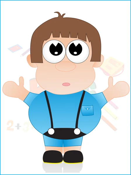 Cute boy with background — Stock Vector