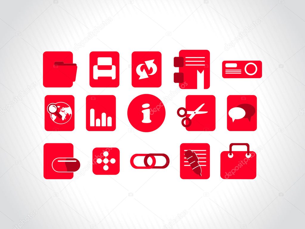 Vector red icons illustrations