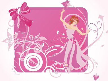 Beautiful girl in a nice dress clipart