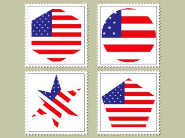 Vector usa flag stamp clipart