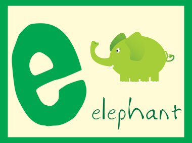 Alphabet series e, illustration clipart