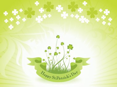 Background with banner for patrick day clipart