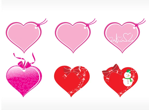 Belles étiquettes vectorielles de conception de coeur — Image vectorielle