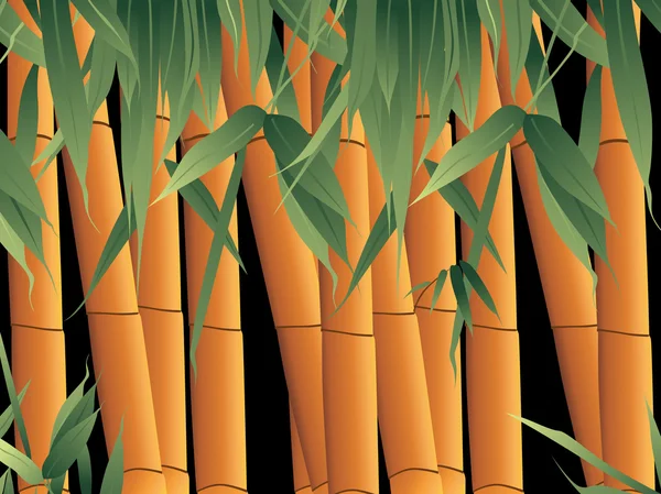 Fundo, bambu com sua folha — Vetor de Stock