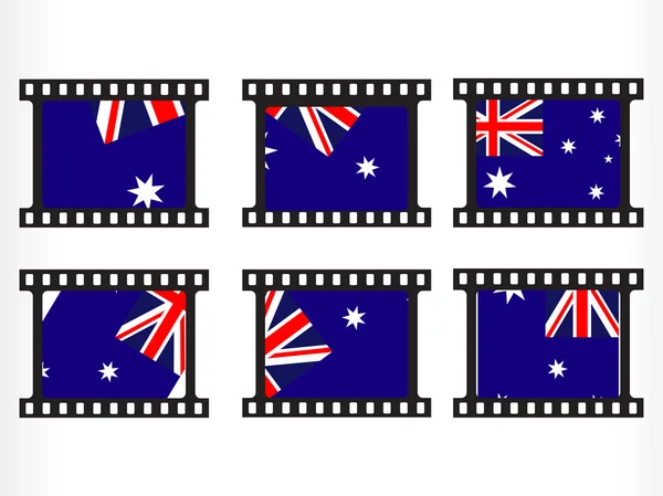 Set de sello con bandera autralia — Archivo Imágenes Vectoriales