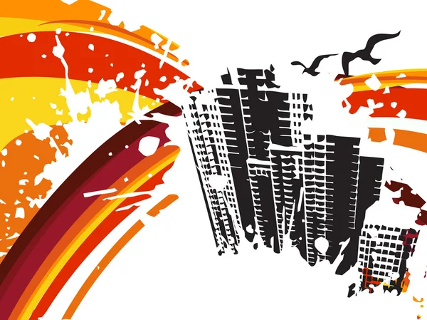 Hintergrund mit Grunge City, design3 — Stockvektor