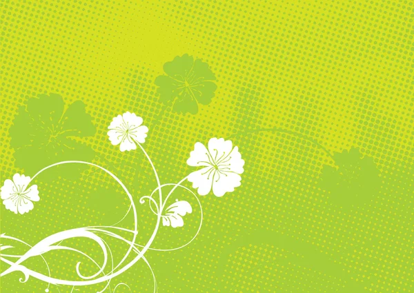 美丽的绿色花卉纹理 — 图库矢量图片