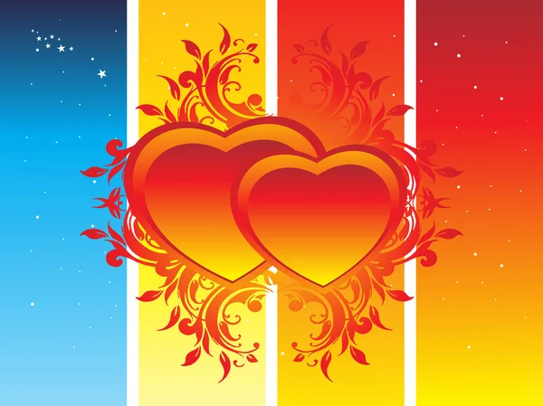 Hintergrund mit dekoriertem Herz — Stockvektor