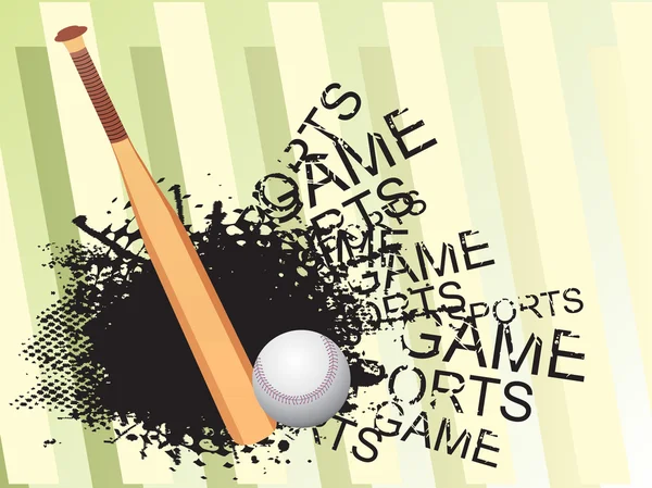 Baseball and bat, vector illustration — Stock Vector