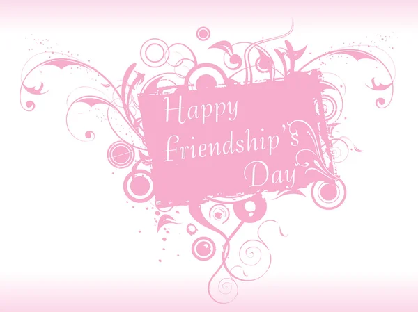 Cadre floral jour amitié en rose — Image vectorielle