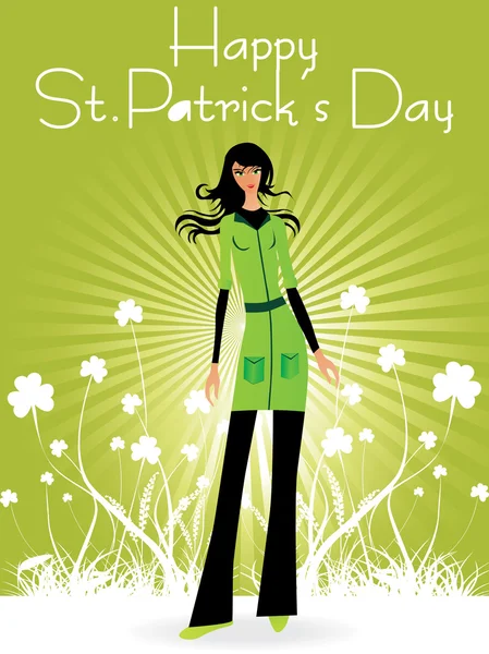 St patrick background with clover — Stock Vector