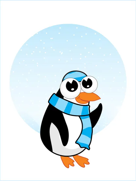 Cute modern penguin illustration — Stock Vector