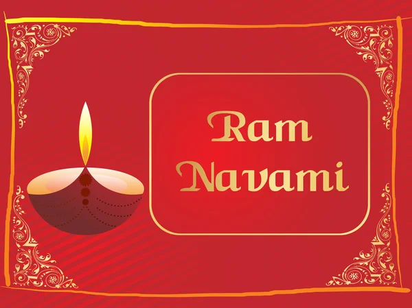 Red panel lines card for ramnavami — Stock Vector