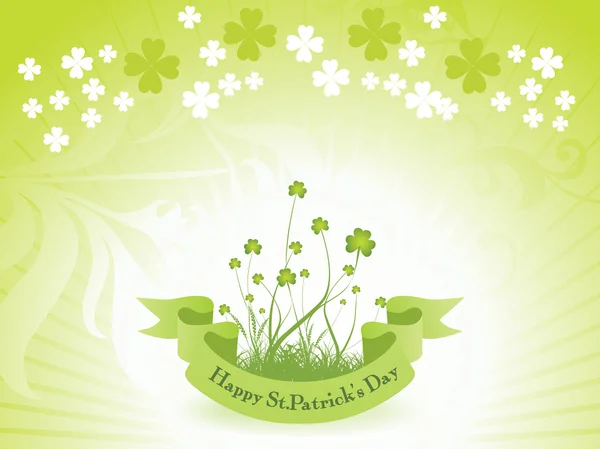 Background with banner for patrick day — Stock Vector
