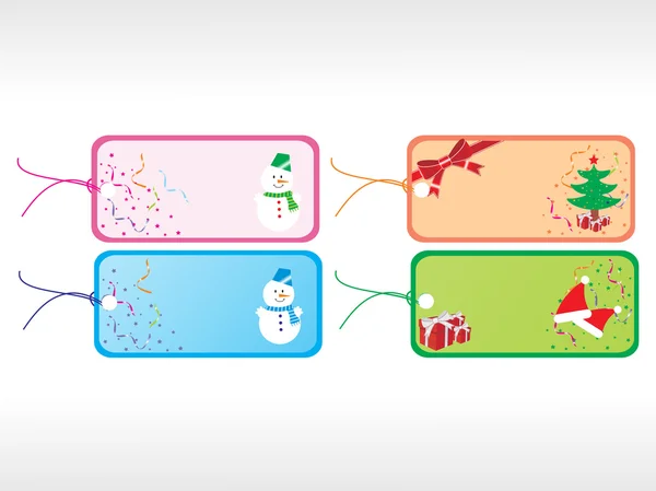Beau vecteur de Noël tags set 4 — Image vectorielle