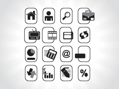 Black icons set for website clipart