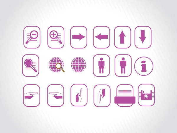 Belles icônes web, violet — Image vectorielle