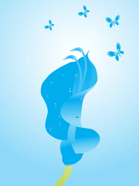 Background with flower and butterfly — 图库矢量图片
