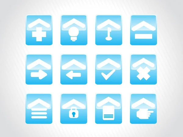 Blue icons for multiple use — Stock Vector