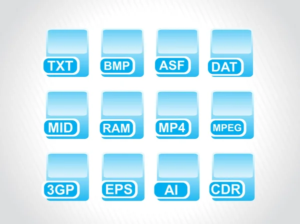 Blauwe pictogrammen voor computer gegenereerde — Stockvector
