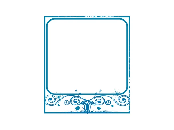 Blue floral frame in love theme — Stock Vector