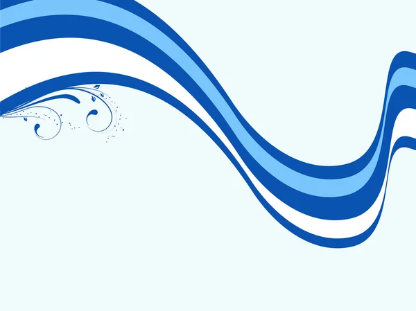 Blaue florale Wellen, Tapete — Stockvektor